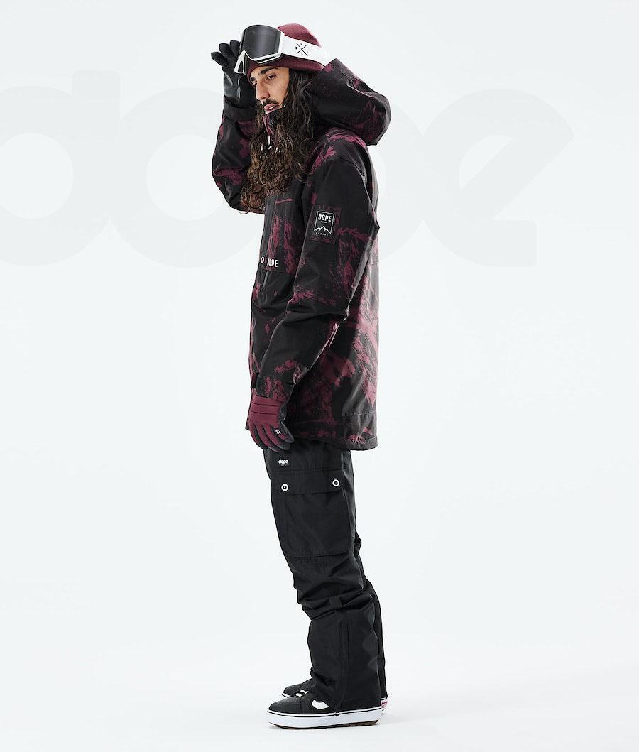 Burgundy Men's Dope Mojo Paint Snowboard Jackets | AUGL2810