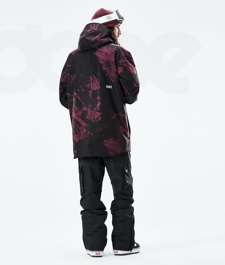 Burgundy Men's Dope Mojo Paint Snowboard Jackets | AUGL2810