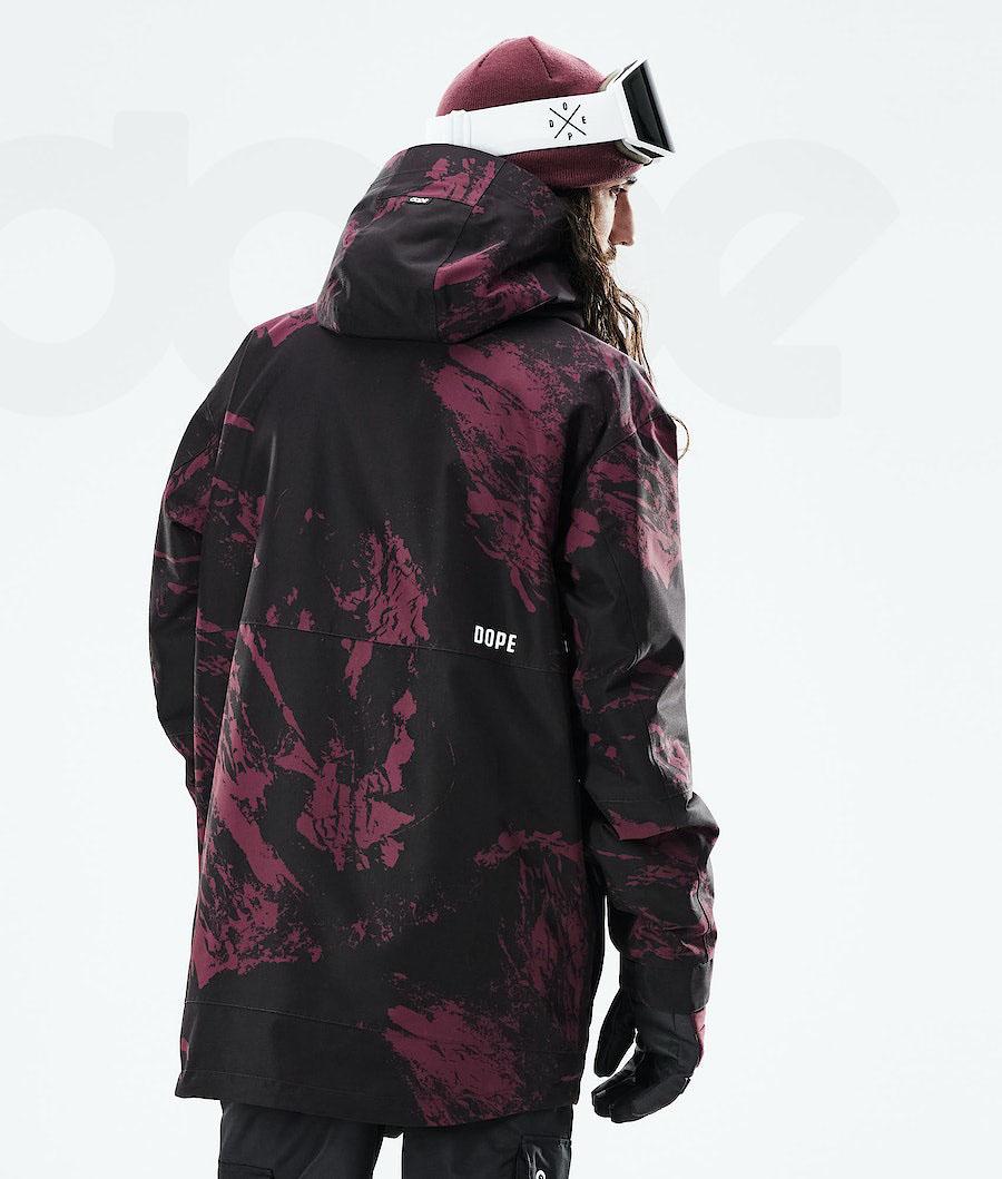 Burgundy Men's Dope Mojo Paint Snowboard Jackets | AUGL2810