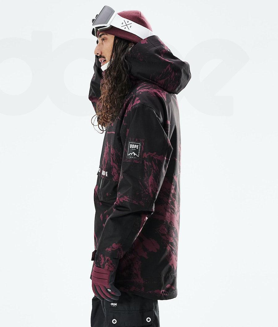 Burgundy Men's Dope Mojo Paint Snowboard Jackets | AUGL2810