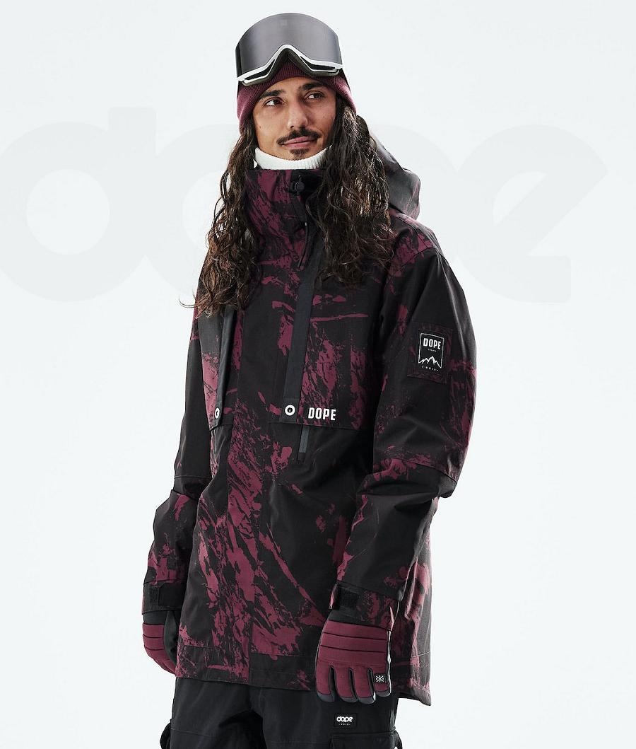 Burgundy Men\'s Dope Mojo Paint Snowboard Jackets | AUGL2810