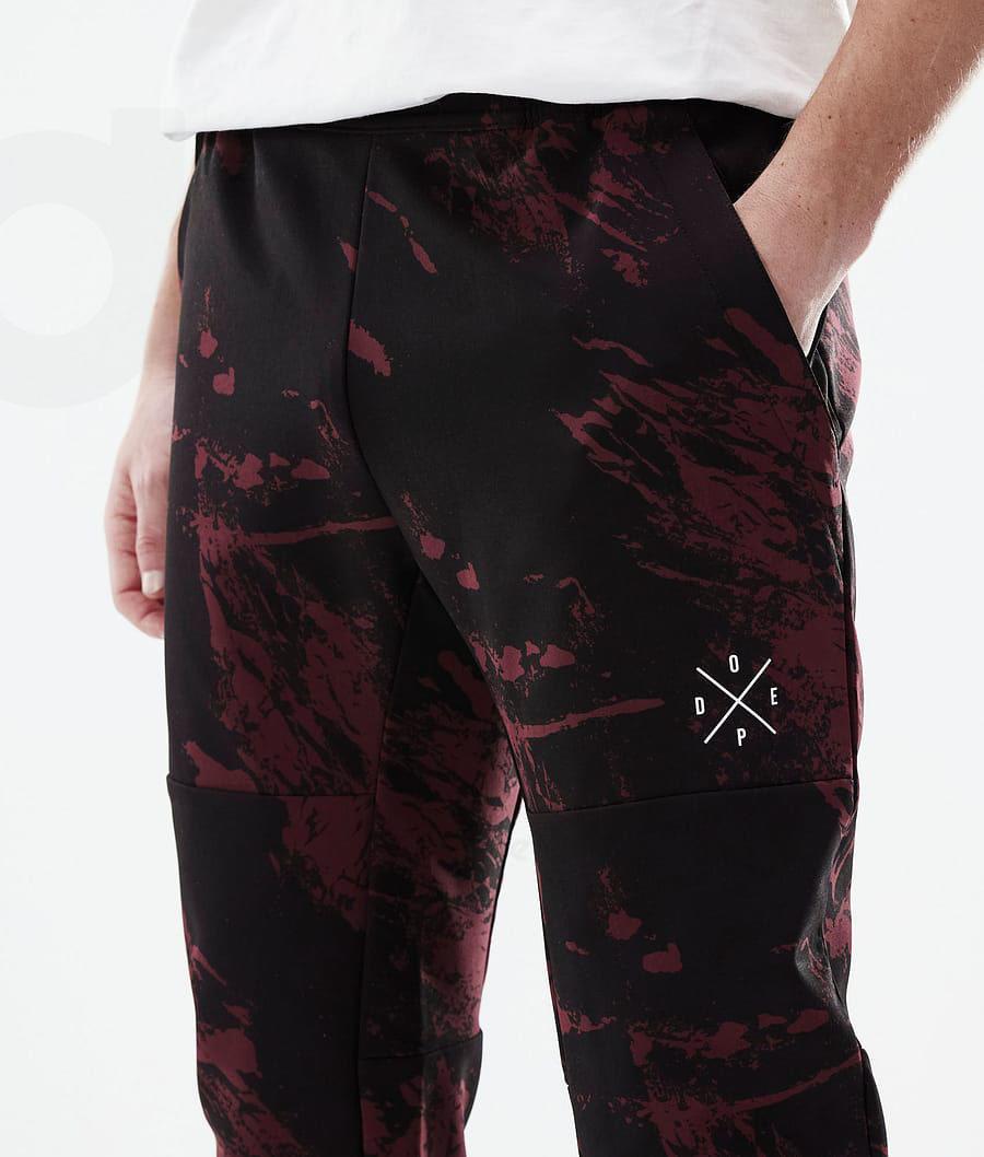 Burgundy Men's Dope Nomad Paint Outdoor Pants | AUEX2680