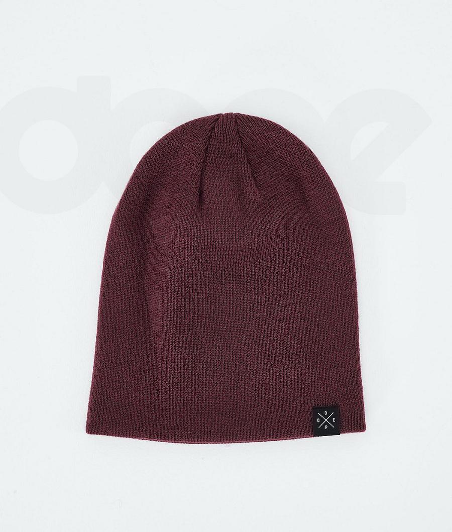 Burgundy Men's Dope Solitude Beanie | AUDN3212