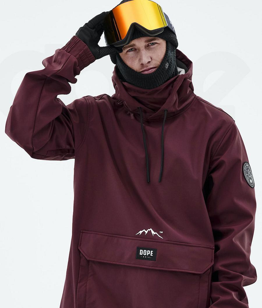 Burgundy Men's Dope Wylie Patch Ski Jackets | AUSO2955