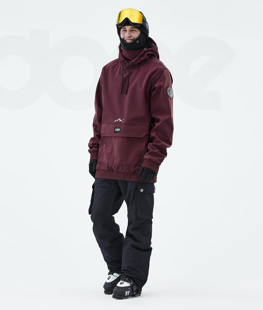 Burgundy Men's Dope Wylie Patch Ski Jackets | AUSO2955