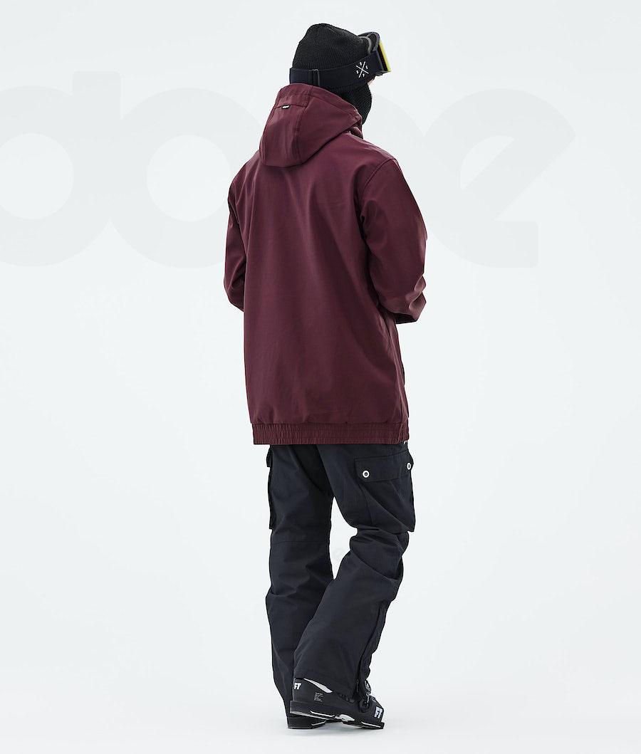 Burgundy Men's Dope Wylie Patch Ski Jackets | AUSO2955