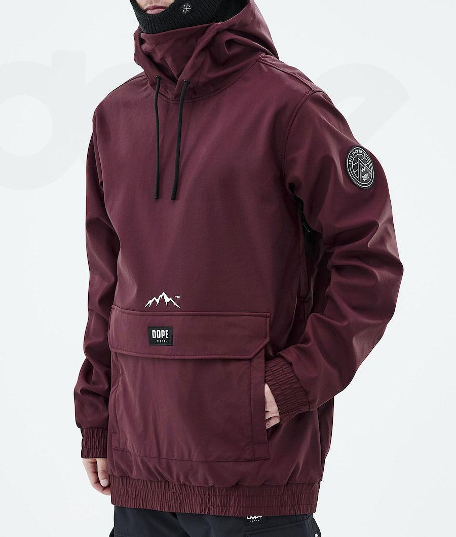 Burgundy Men's Dope Wylie Patch Ski Jackets | AUSO2955