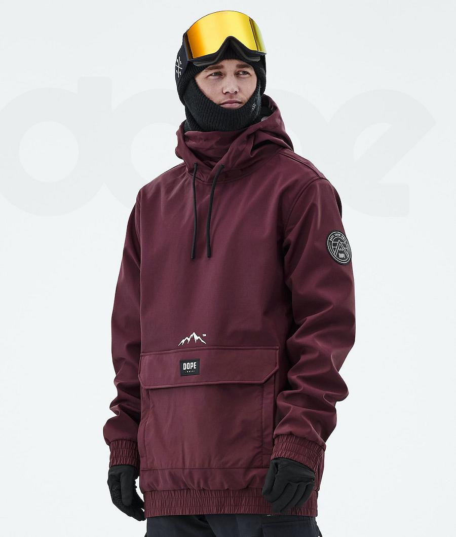 Burgundy Men\'s Dope Wylie Patch Ski Jackets | AUSO2955