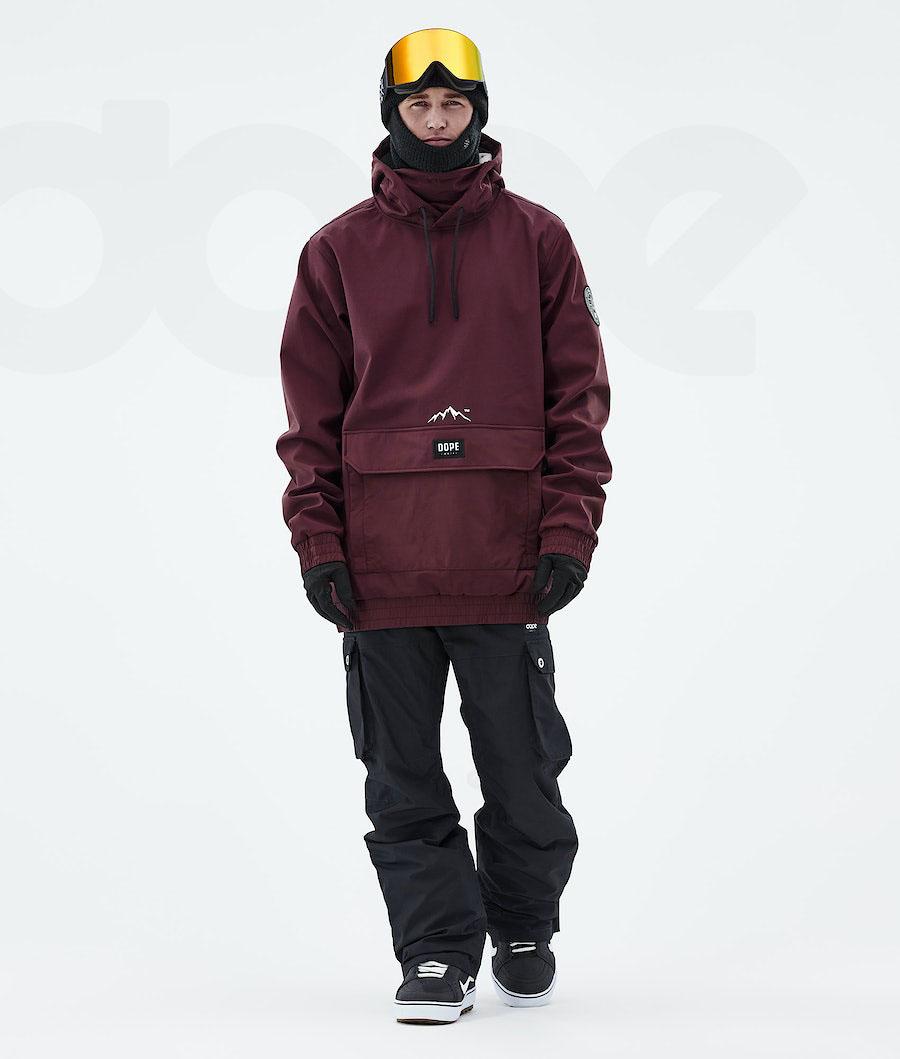 Burgundy Men's Dope Wylie Patch Snowboard Jackets | AUZG2831