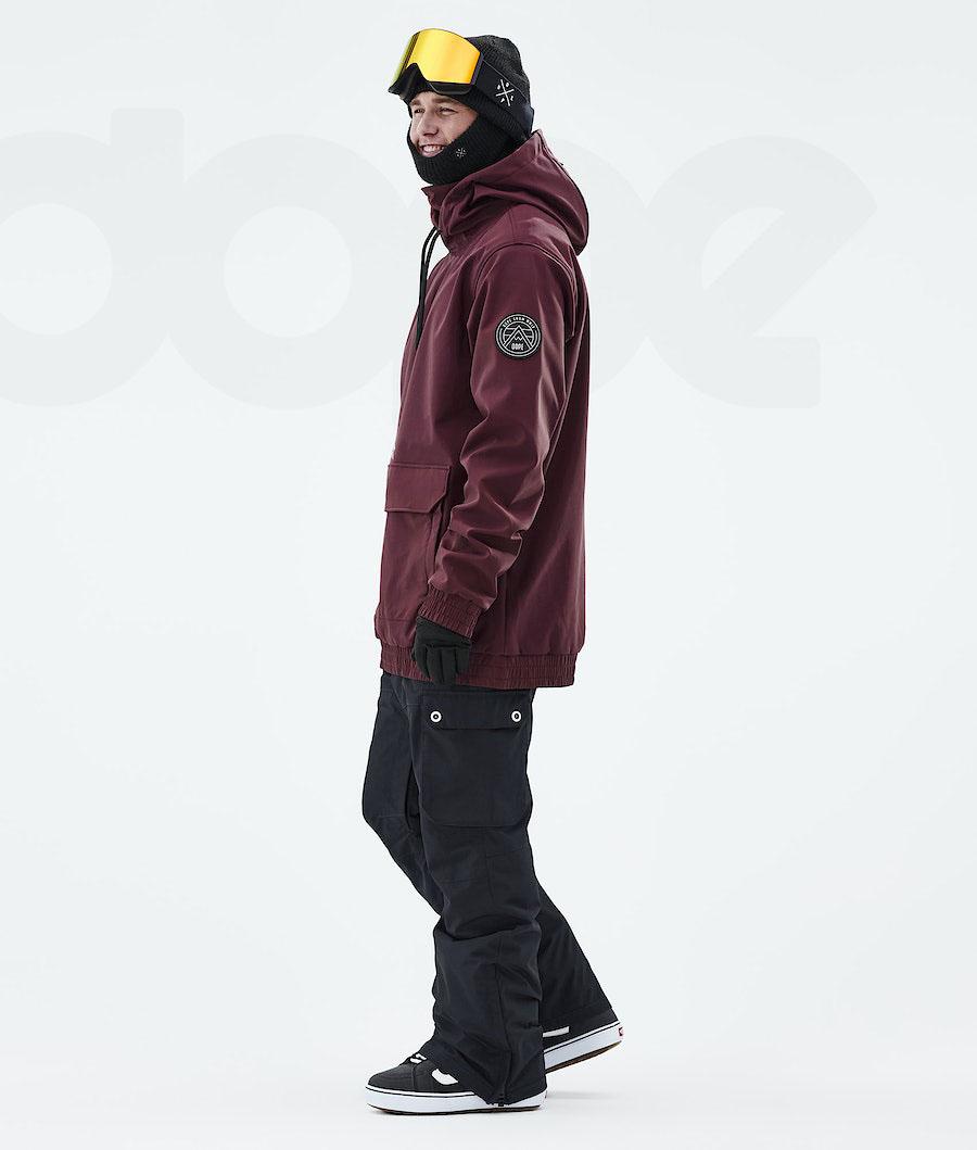 Burgundy Men's Dope Wylie Patch Snowboard Jackets | AUZG2831