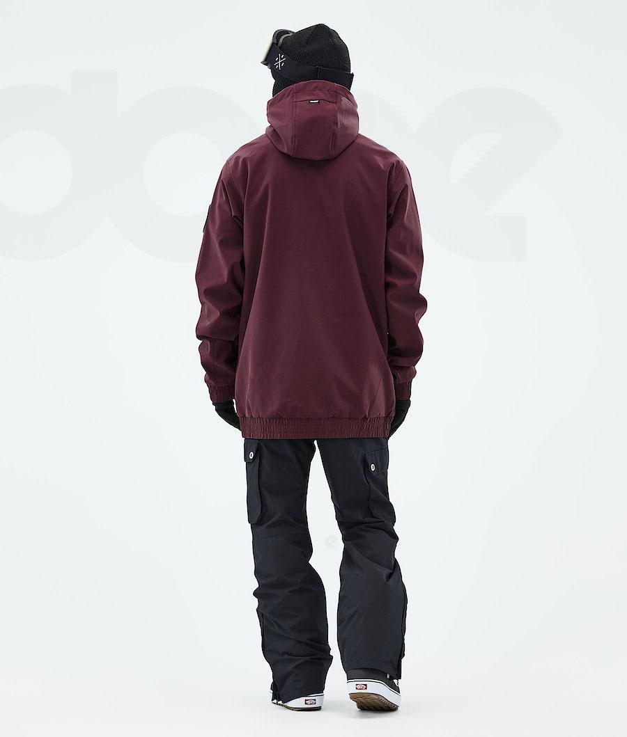 Burgundy Men's Dope Wylie Patch Snowboard Jackets | AUZG2831