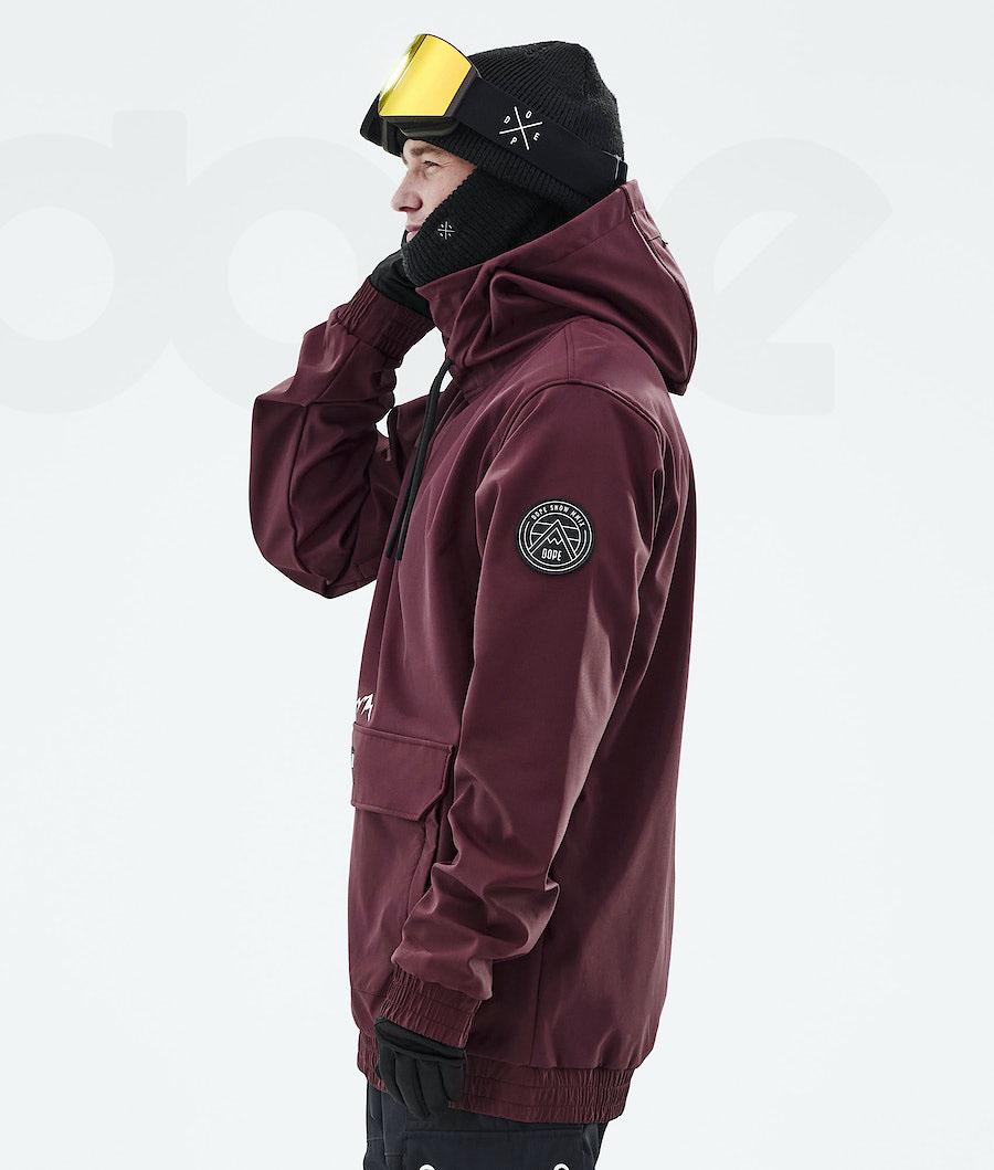 Burgundy Men's Dope Wylie Patch Snowboard Jackets | AUZG2831