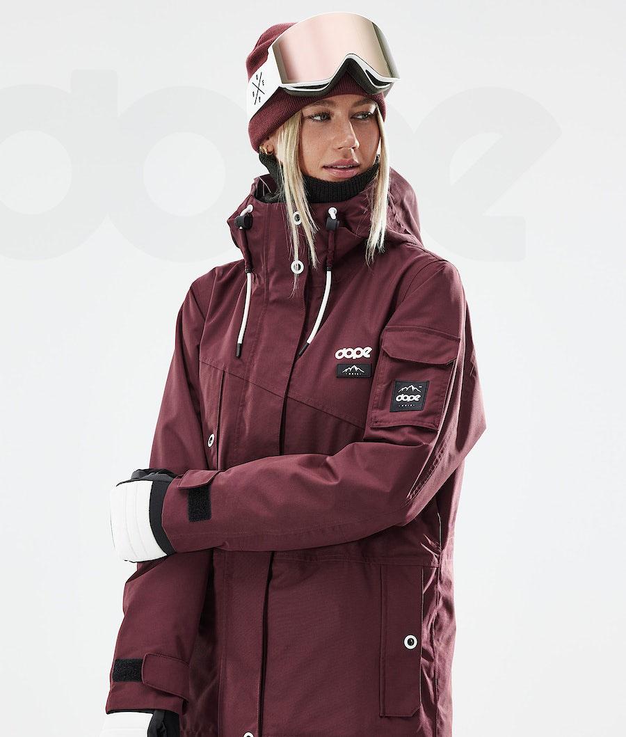 Burgundy Women's Dope Adept W 2021 Ski Jackets | AUIS3568