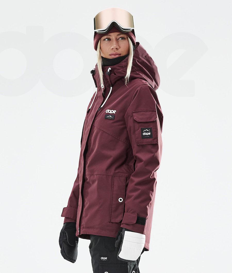 Burgundy Women's Dope Adept W 2021 Ski Jackets | AUIS3568