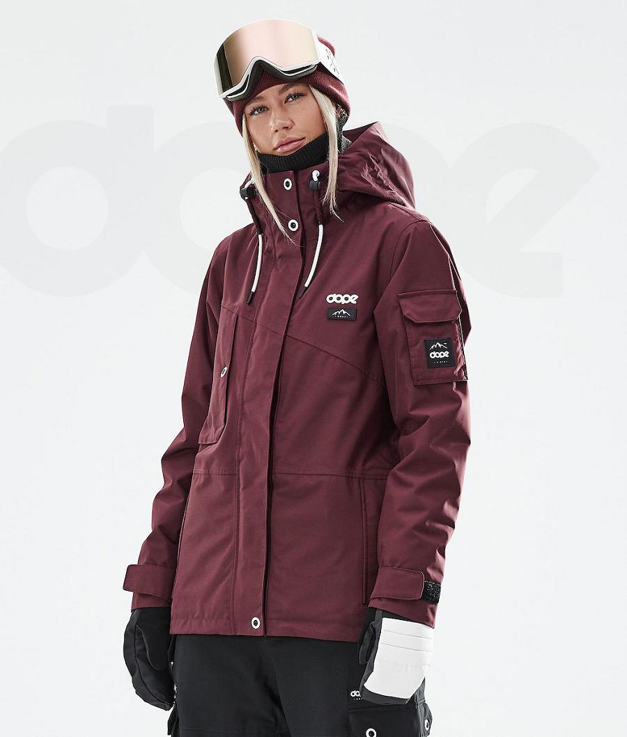 Burgundy Women\'s Dope Adept W 2021 Ski Jackets | AUIS3568