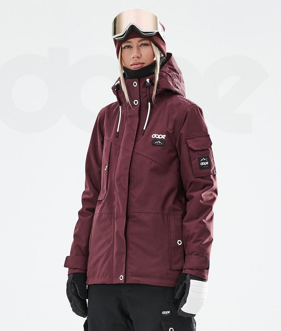 Burgundy Women\'s Dope Adept W 2021 Snowboard Jackets | AUZG3399