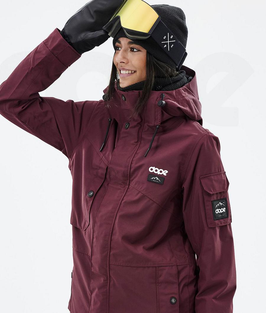 Burgundy Women's Dope Adept W Don Ski Jackets | AUYU3570