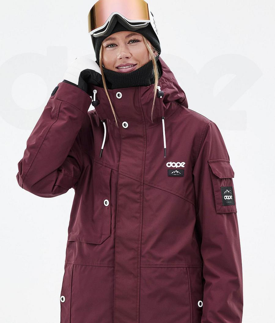 Burgundy Women's Dope Adept W Ski Jackets | AUCE3553