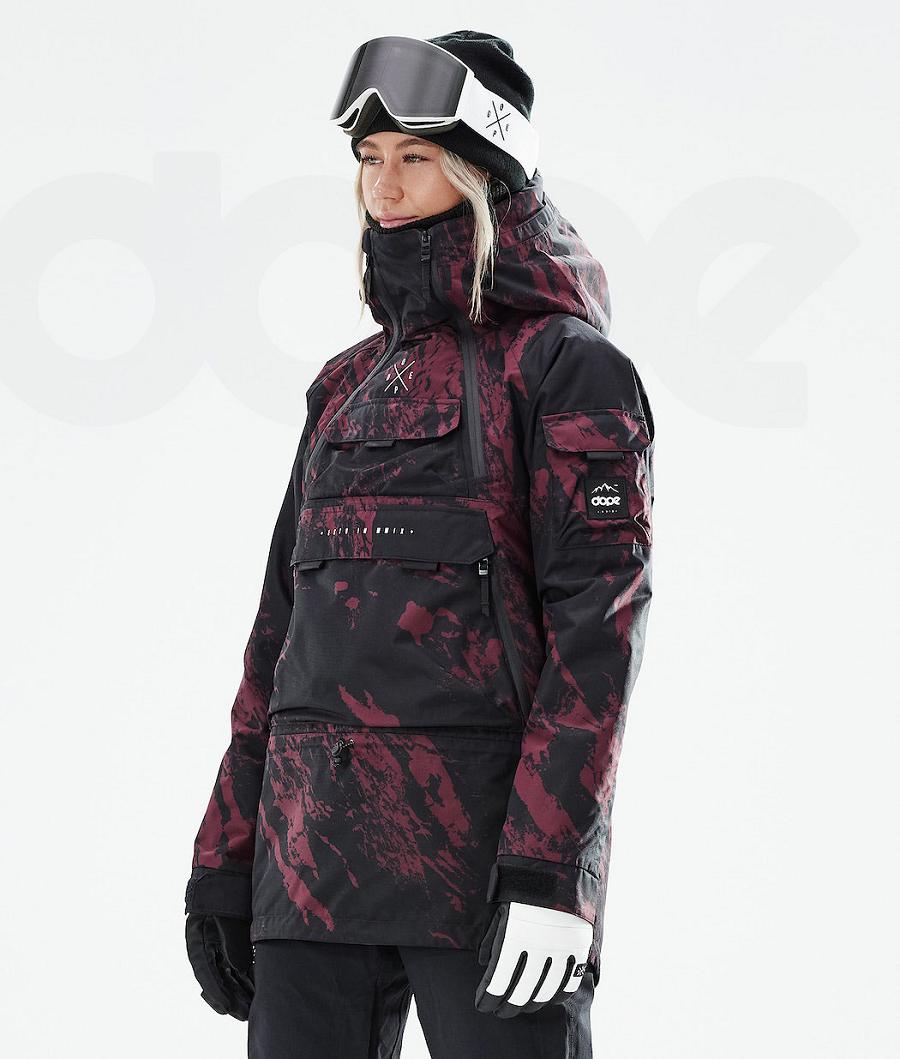 Burgundy Women\'s Dope Akin W 2021 Paint Snowboard Jackets | AUWY3418