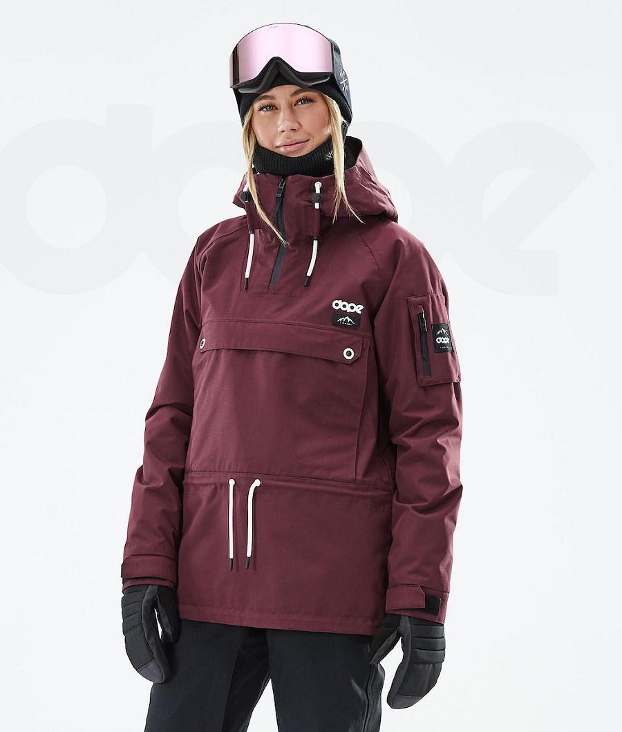 Burgundy Women\'s Dope Annok W 2021 Snowboard Jackets | AUAP3434