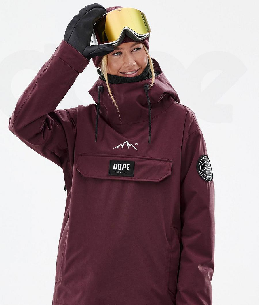 Burgundy Women's Dope Blizzard W Snowboard Jackets | AUCE3449