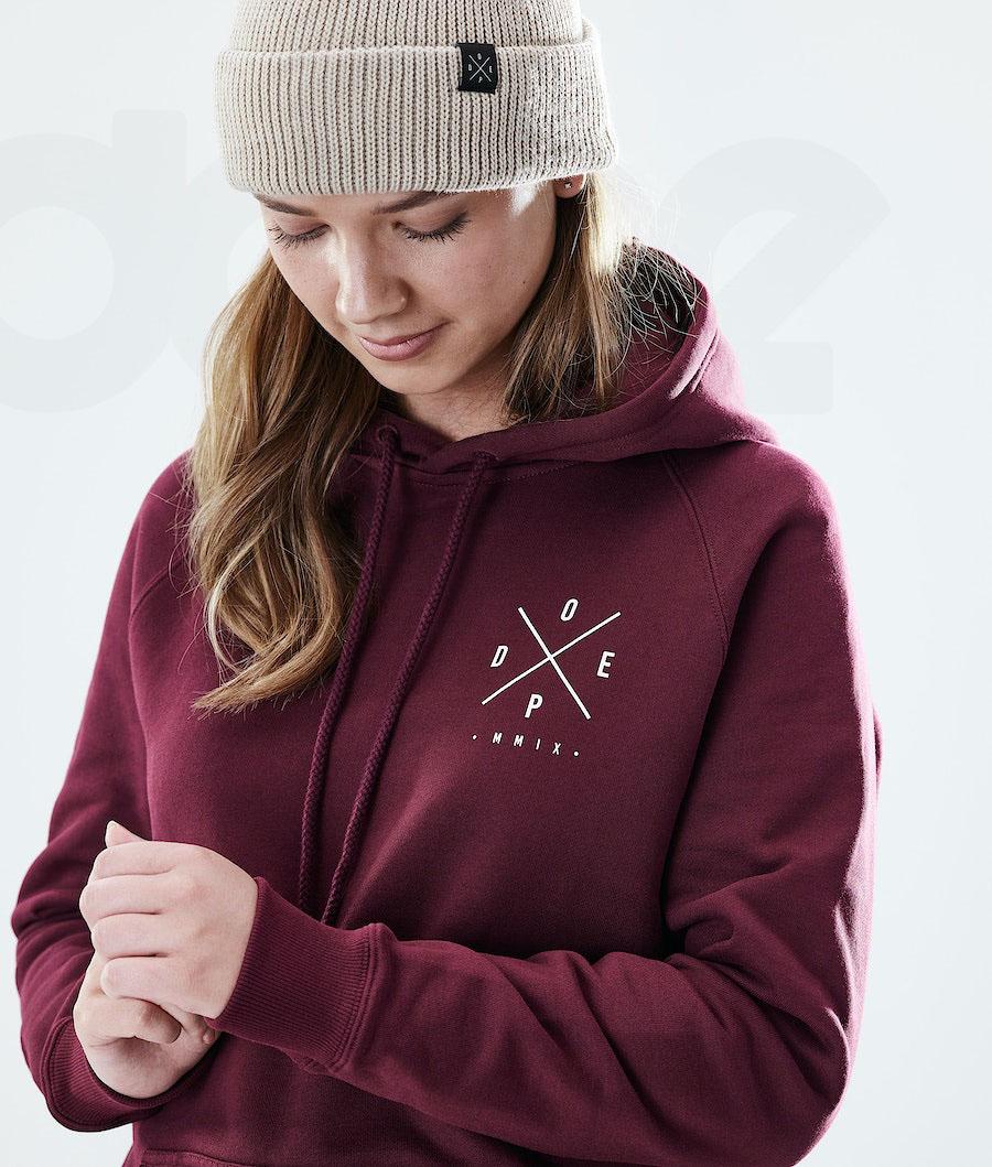 Burgundy Women's Dope Regular 2X-UP Hoodie | AUGL3846