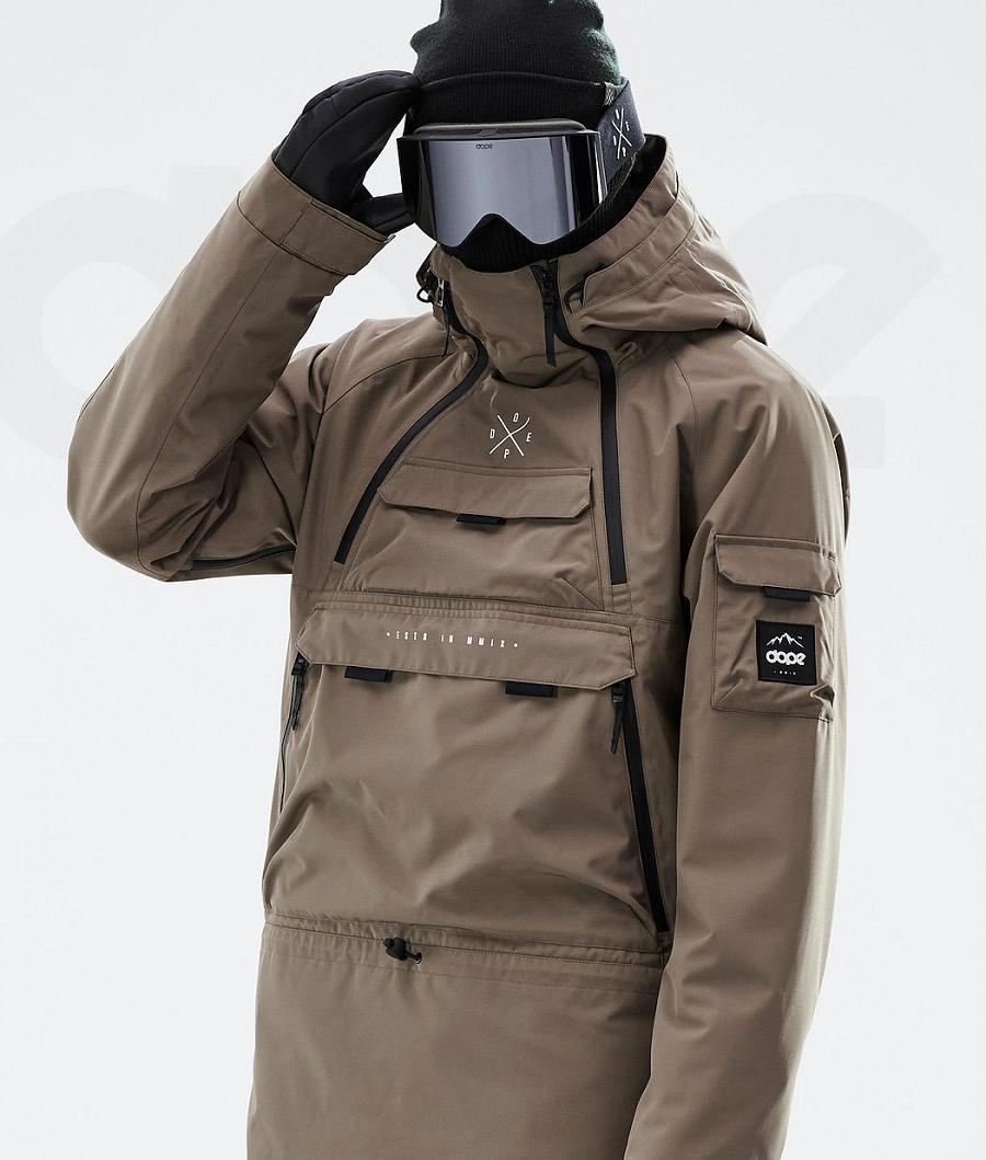 Coffee Men's Dope Akin Snowboard Jackets | AUFM2740