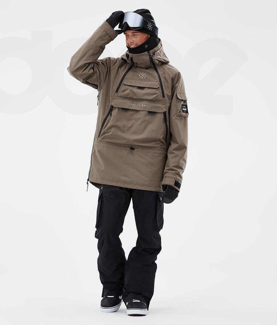 Coffee Men's Dope Akin Snowboard Jackets | AUFM2740