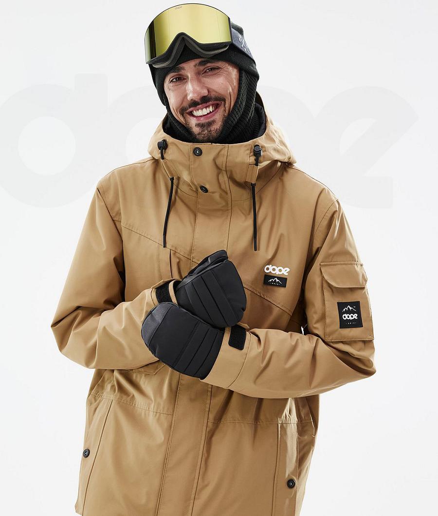 Gold Men's Dope Adept Ski Jackets | AUIS2862