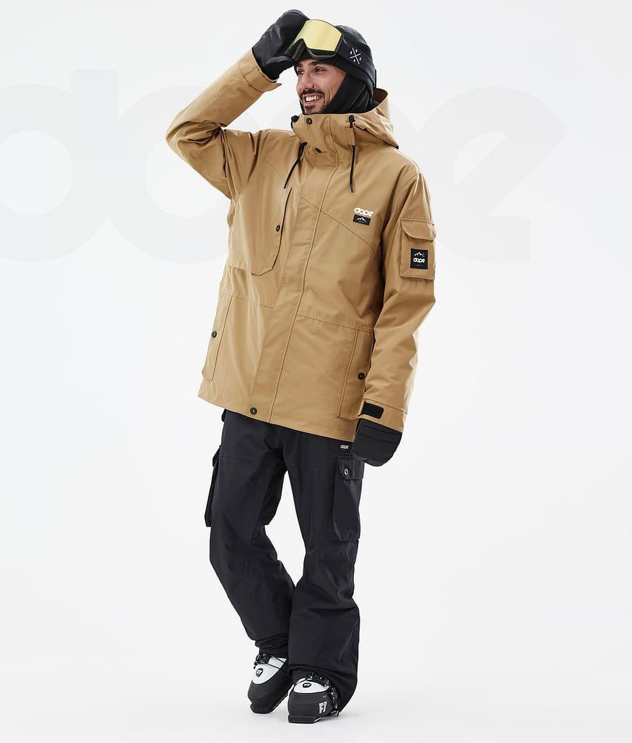 Gold Men's Dope Adept Ski Jackets | AUIS2862