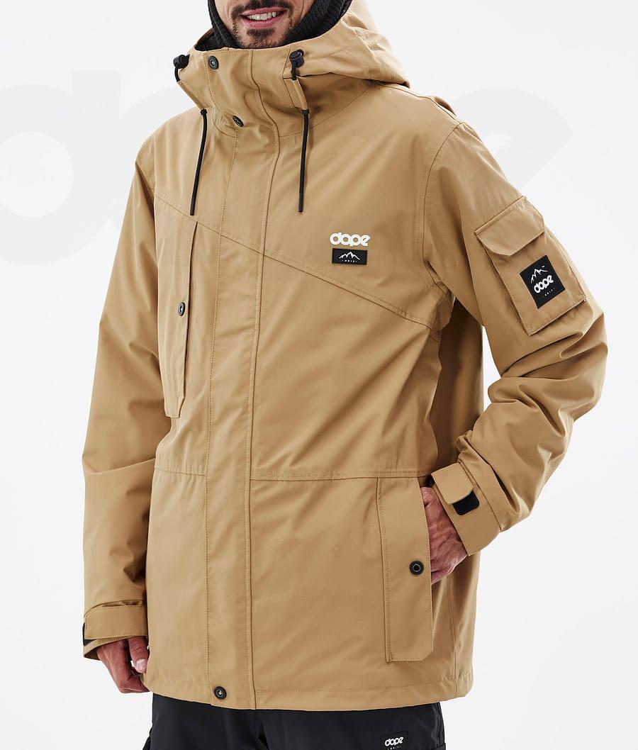 Gold Men's Dope Adept Snowboard Jackets | AUOR2719