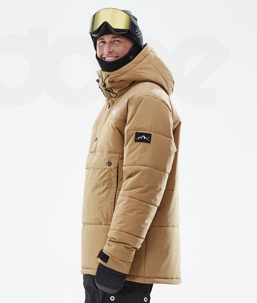 Gold Men's Dope Puffer Snowboard Jackets | AUDN2812