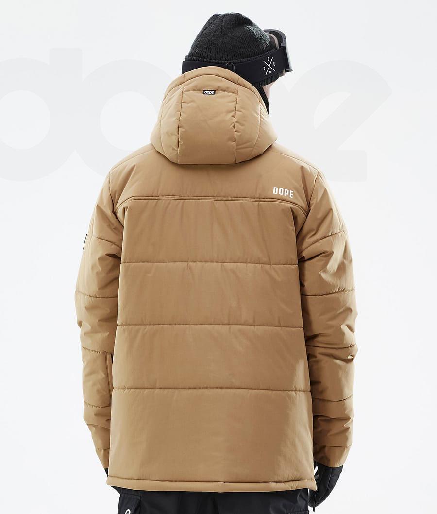 Gold Men's Dope Puffer Snowboard Jackets | AUDN2812