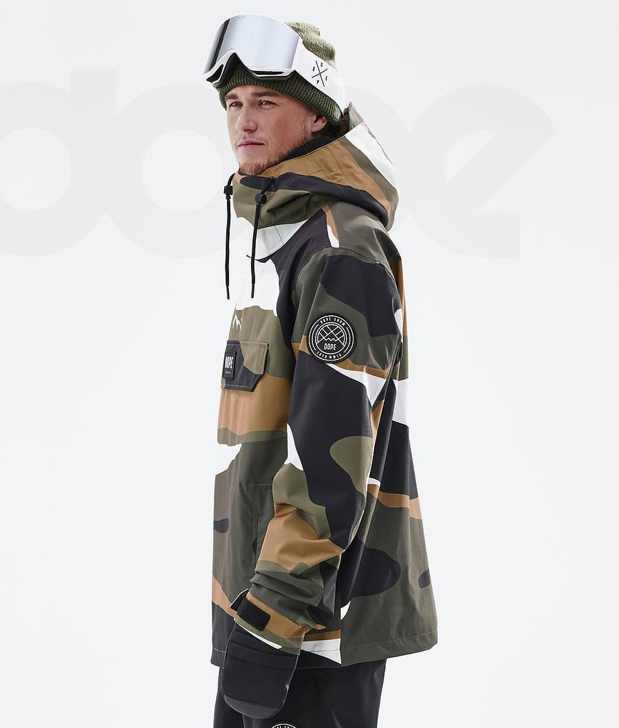 Gold / Olive Men's Dope Blizzard Shards Snowboard Jackets | AUDN2786