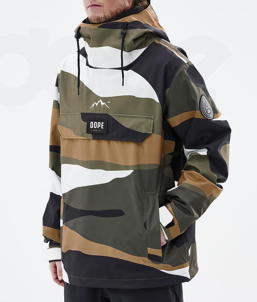 Gold / Olive Men's Dope Blizzard Shards Snowboard Jackets | AUDN2786