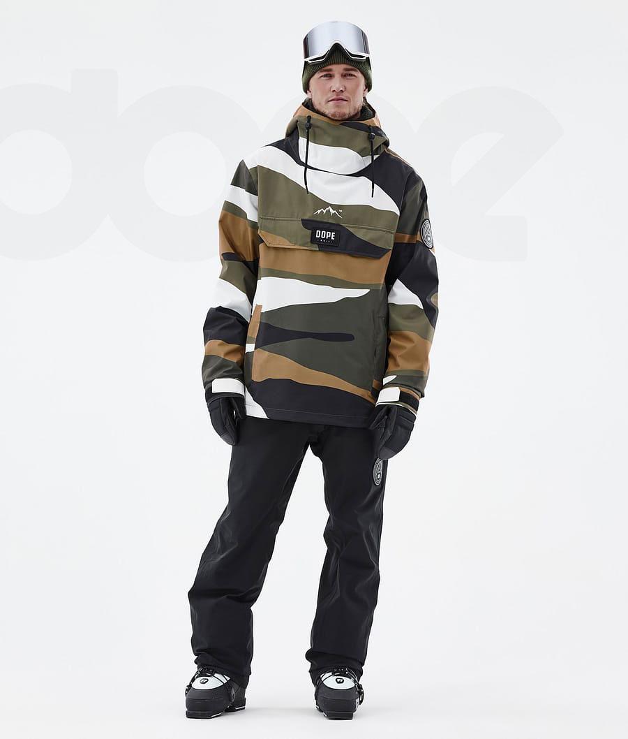 Gold / Olive Men's Dope Blizzard Shards Ski Jackets | AUUT2916