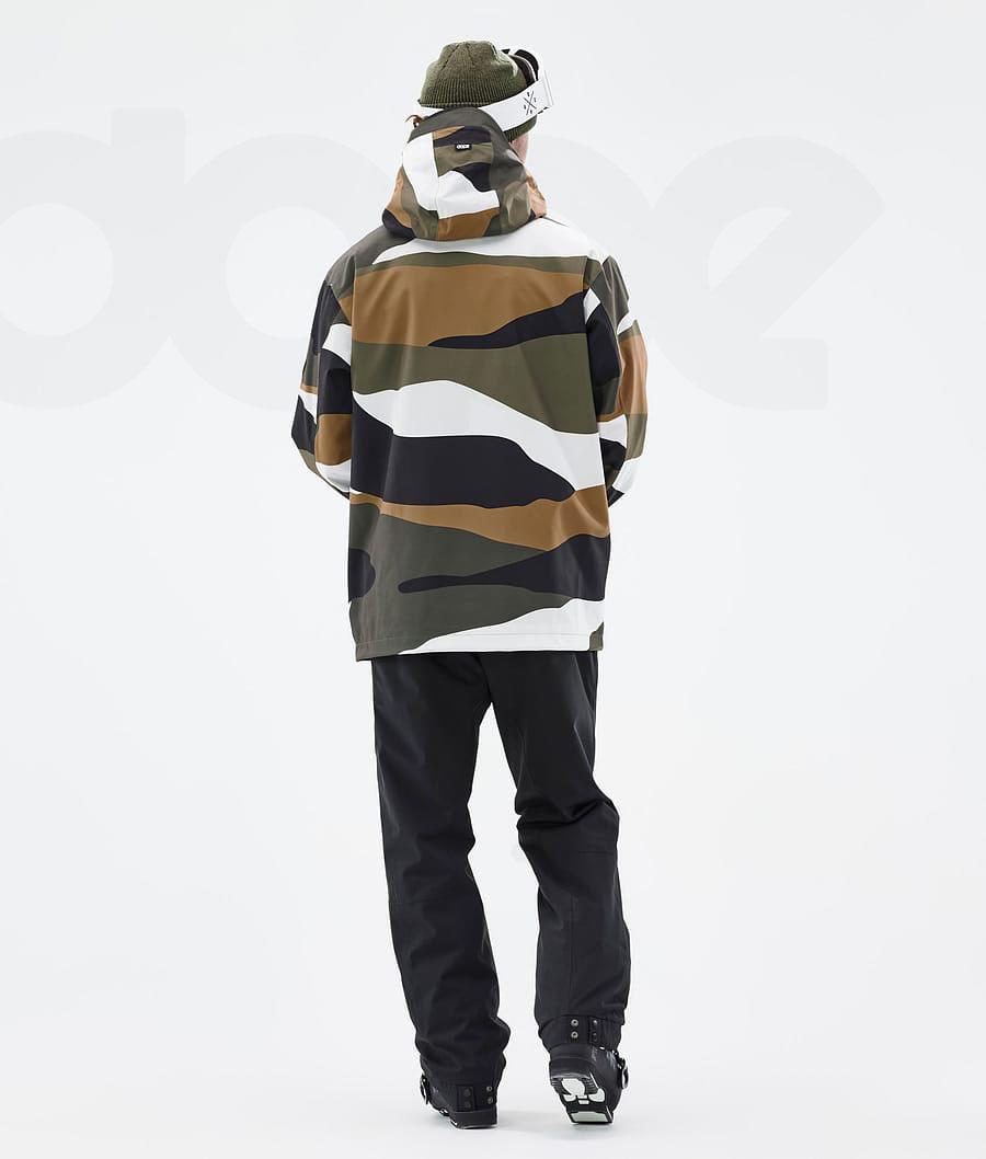 Gold / Olive Men's Dope Blizzard Shards Ski Jackets | AUUT2916