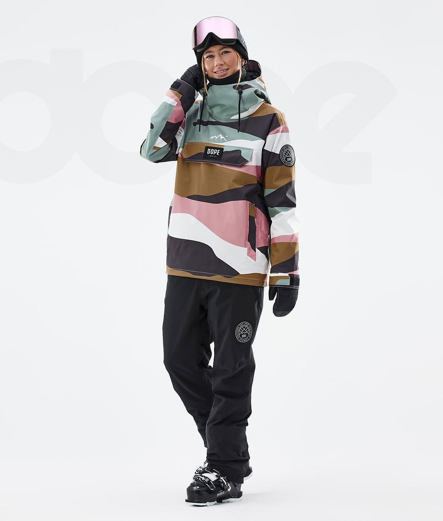 Gold / Pink Women's Dope Blizzard W Shards Ski Jackets | AUPQ3643