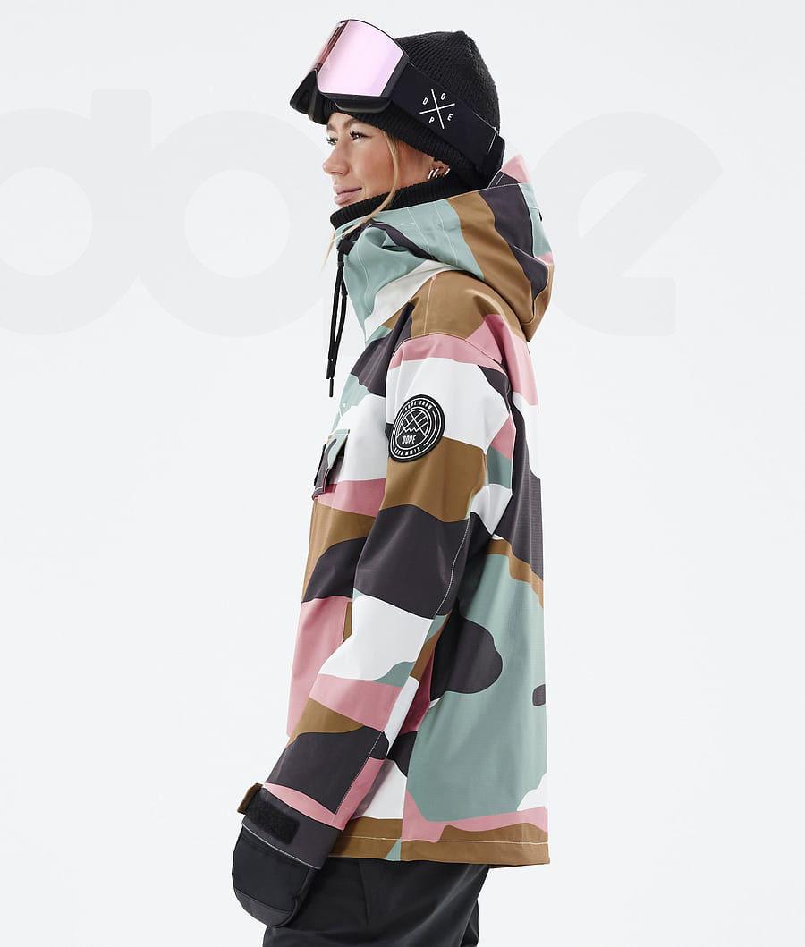 Gold / Pink Women's Dope Blizzard W Shards Ski Jackets | AUPQ3643