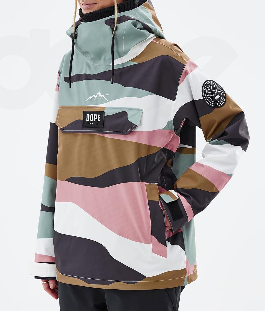 Gold / Pink Women's Dope Blizzard W Shards Ski Jackets | AUPQ3643