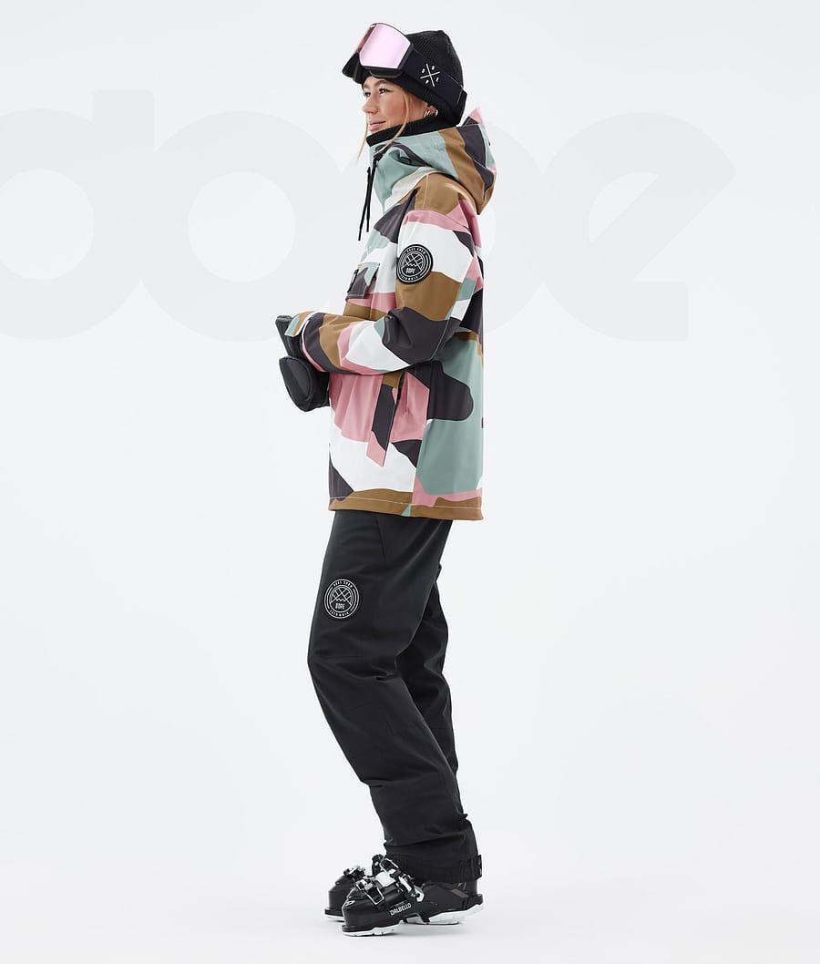 Gold / Pink Women's Dope Blizzard W Shards Ski Jackets | AUPQ3643