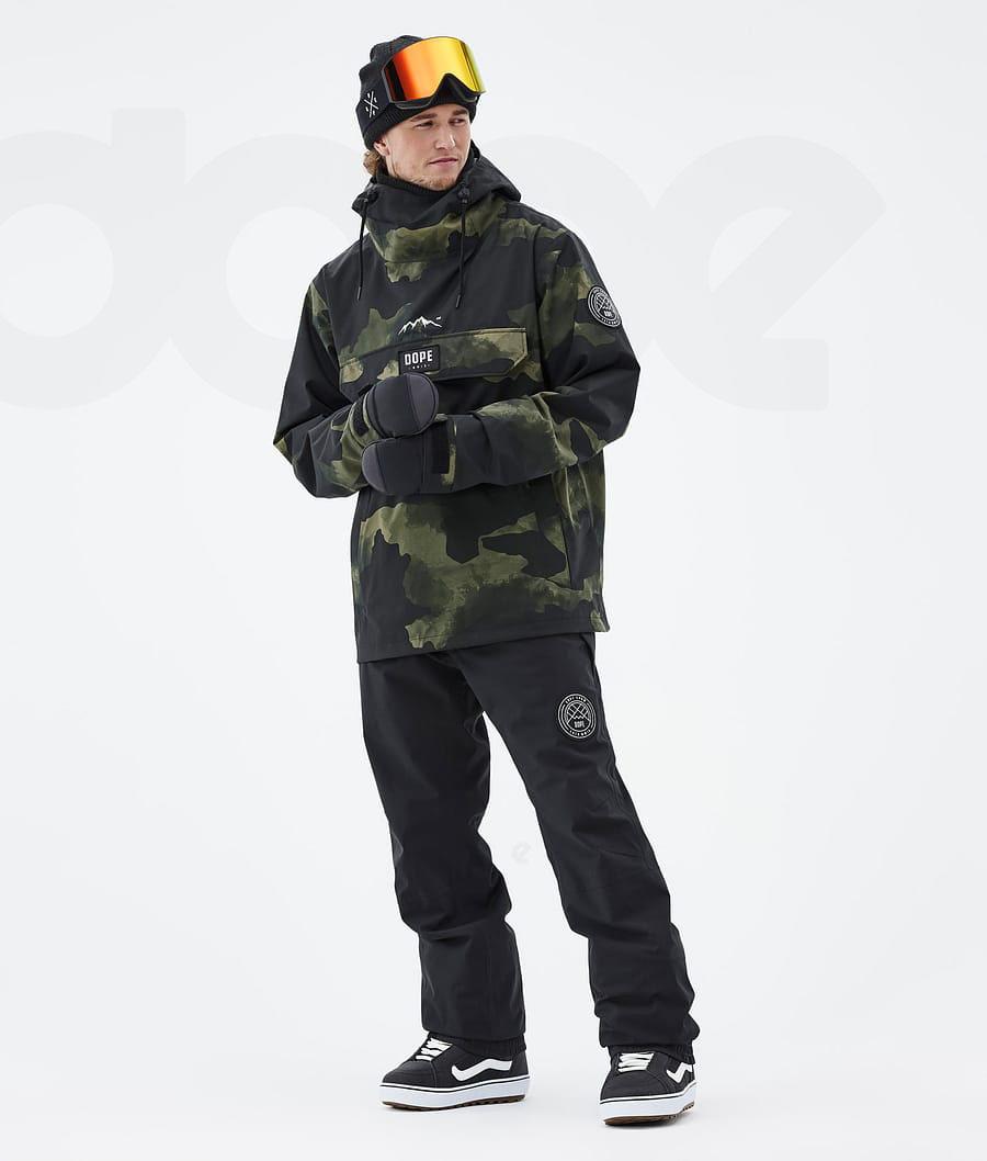 Green / Camo Men's Dope Blizzard Snowboard Jackets | AUHK2765