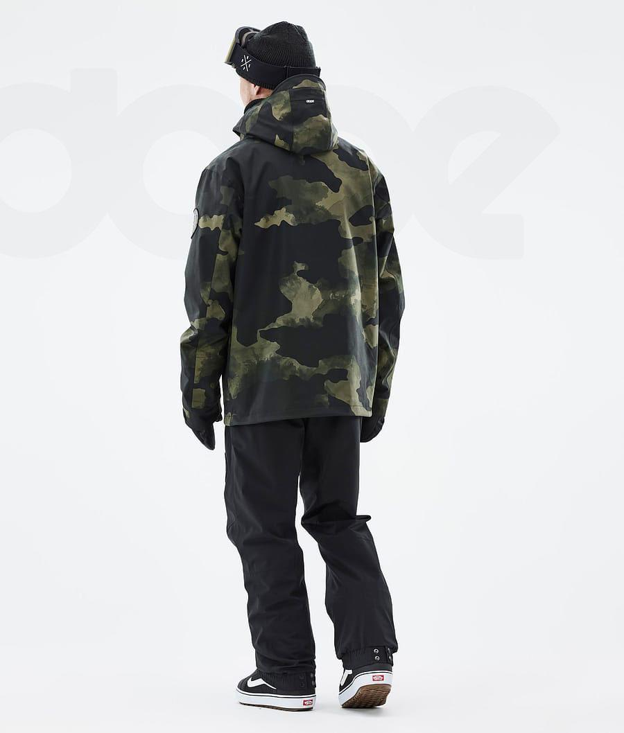 Green / Camo Men's Dope Blizzard Snowboard Jackets | AUHK2765