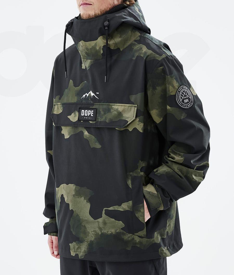 Green / Camo Men's Dope Blizzard Snowboard Jackets | AUHK2765