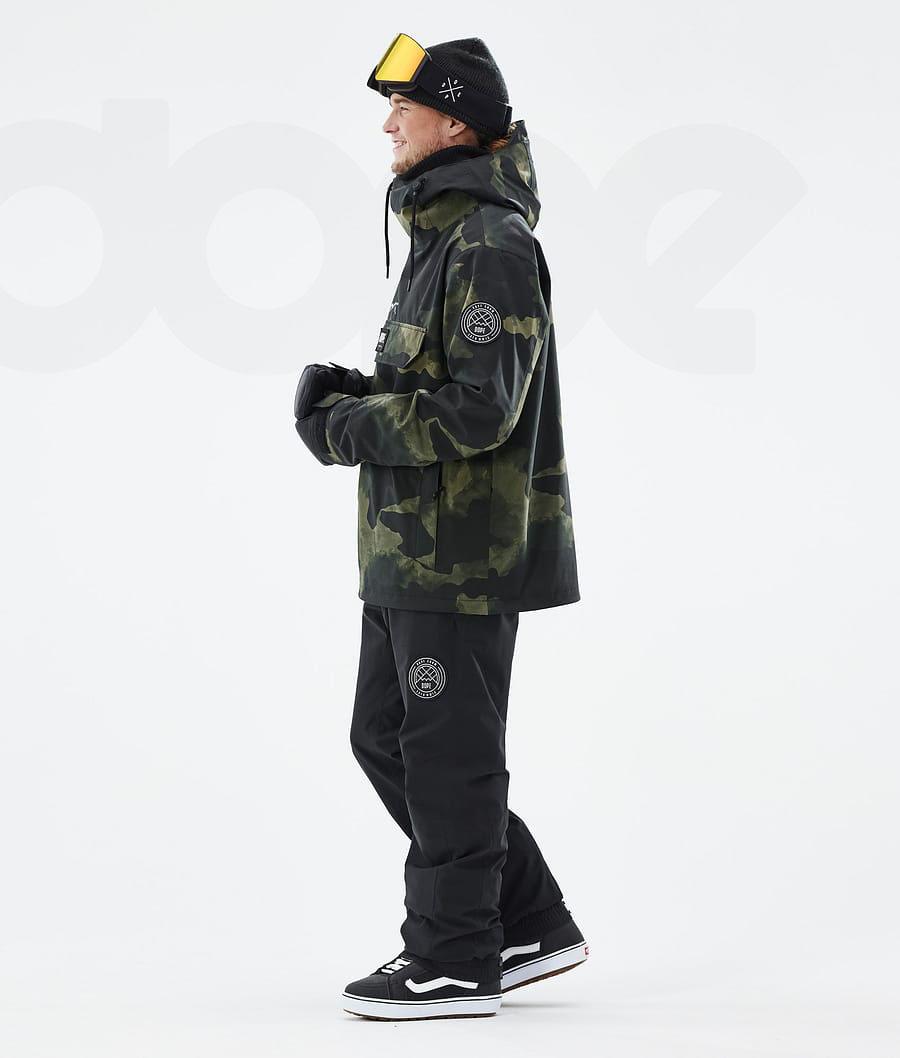 Green / Camo Men's Dope Blizzard Snowboard Jackets | AUHK2765