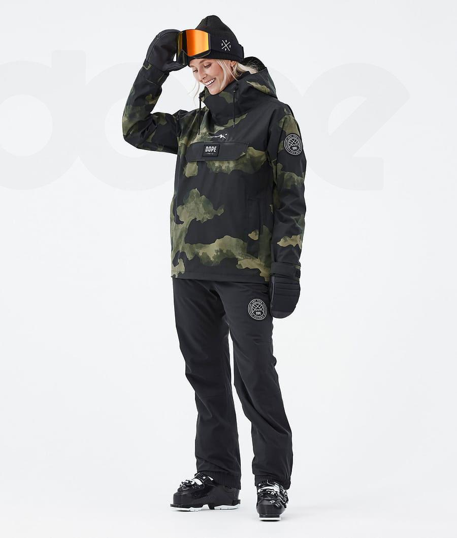 Green / Camo Women's Dope Blizzard W Ski Jackets | AUUT3621