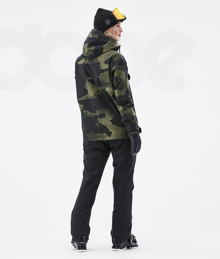 Green / Camo Women's Dope Blizzard W Ski Jackets | AUUT3621