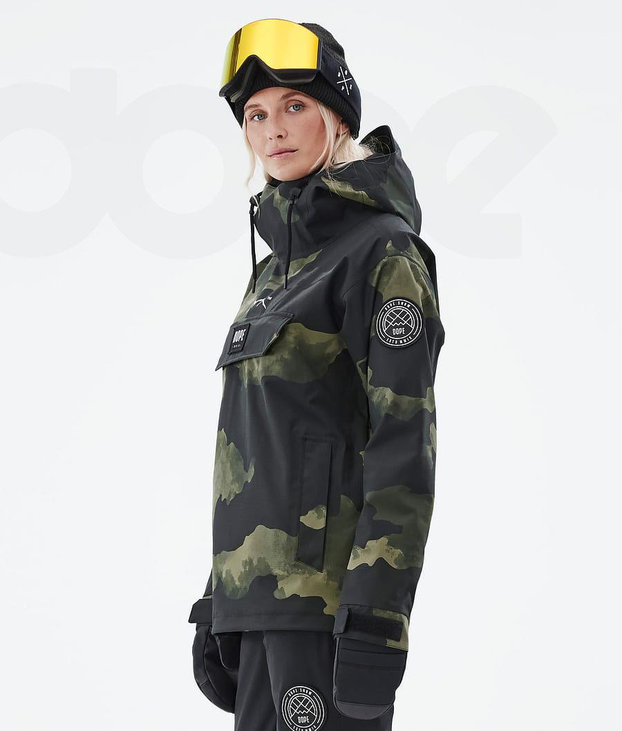 Green / Camo Women's Dope Blizzard W Ski Jackets | AUUT3621