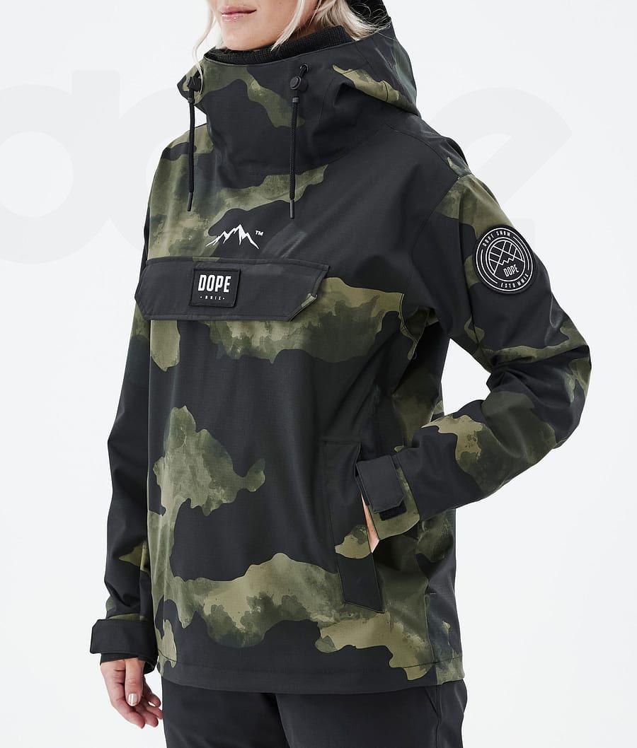 Green / Camo Women's Dope Blizzard W Ski Jackets | AUUT3621