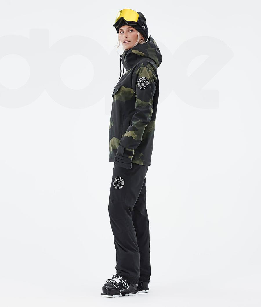 Green / Camo Women's Dope Blizzard W Ski Jackets | AUUT3621